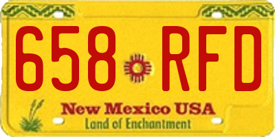 NM license plate 658RFD