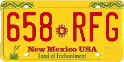 NM license plate 658RFG