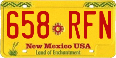 NM license plate 658RFN