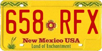 NM license plate 658RFX
