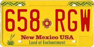 NM license plate 658RGW