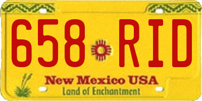 NM license plate 658RID