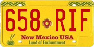 NM license plate 658RIF