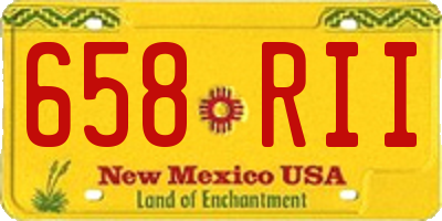 NM license plate 658RII