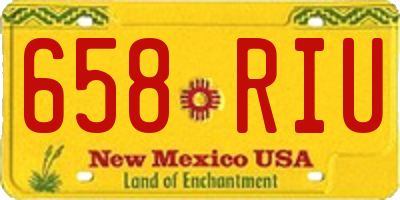 NM license plate 658RIU