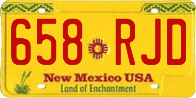 NM license plate 658RJD