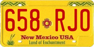 NM license plate 658RJO