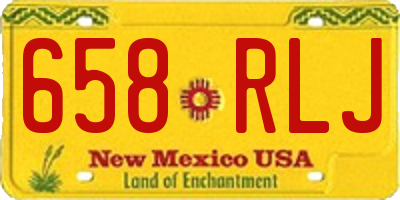 NM license plate 658RLJ