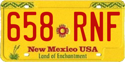 NM license plate 658RNF