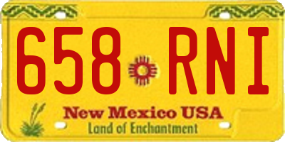 NM license plate 658RNI