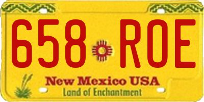 NM license plate 658ROE