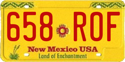 NM license plate 658ROF