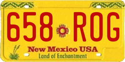NM license plate 658ROG