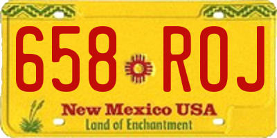 NM license plate 658ROJ