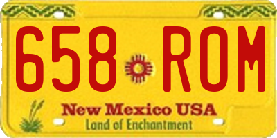 NM license plate 658ROM