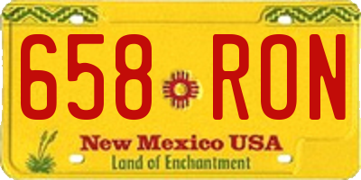 NM license plate 658RON