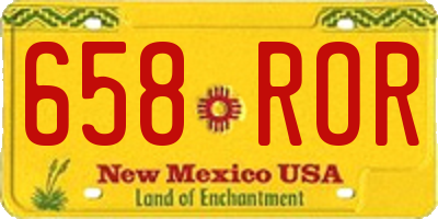 NM license plate 658ROR