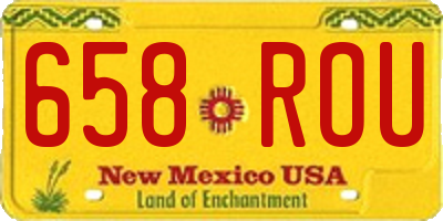 NM license plate 658ROU
