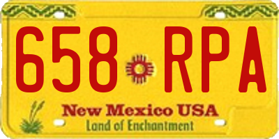 NM license plate 658RPA