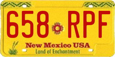 NM license plate 658RPF