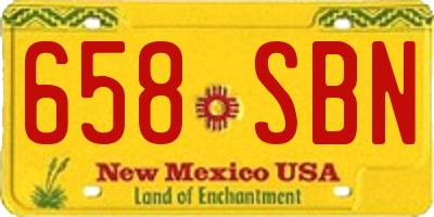 NM license plate 658SBN