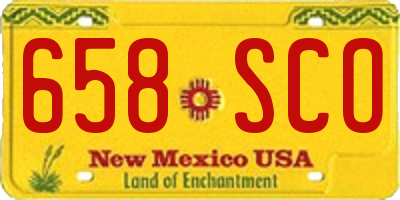 NM license plate 658SCO