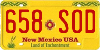 NM license plate 658SOD