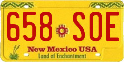 NM license plate 658SOE