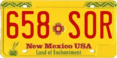 NM license plate 658SOR