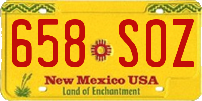 NM license plate 658SOZ