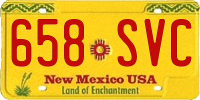 NM license plate 658SVC