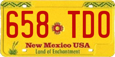 NM license plate 658TDO