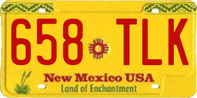 NM license plate 658TLK