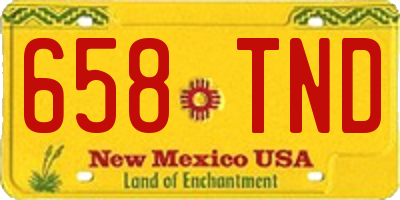 NM license plate 658TND