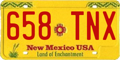 NM license plate 658TNX