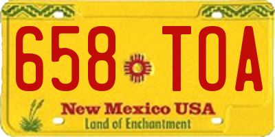 NM license plate 658TOA