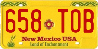 NM license plate 658TOB