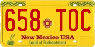 NM license plate 658TOC