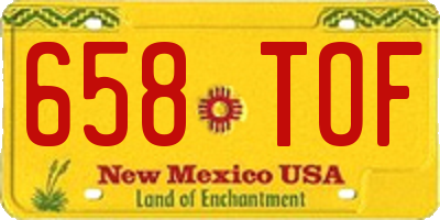 NM license plate 658TOF