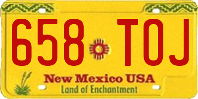 NM license plate 658TOJ