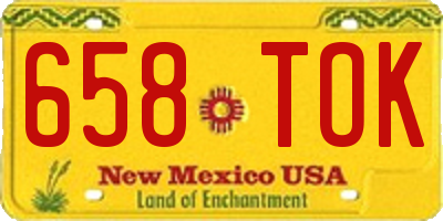 NM license plate 658TOK