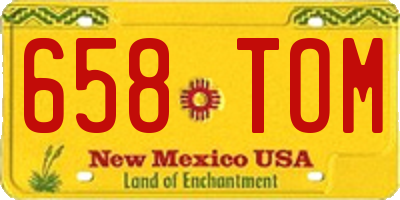 NM license plate 658TOM