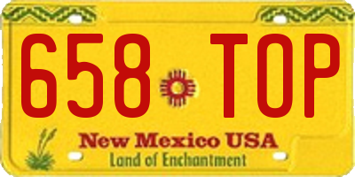 NM license plate 658TOP
