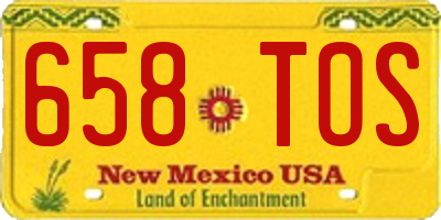 NM license plate 658TOS