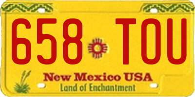 NM license plate 658TOU