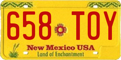 NM license plate 658TOY