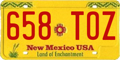 NM license plate 658TOZ