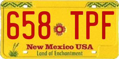 NM license plate 658TPF