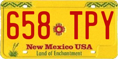 NM license plate 658TPY