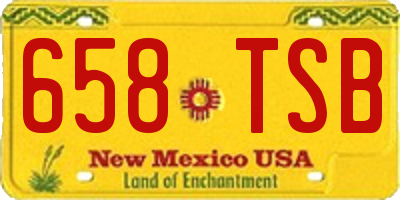 NM license plate 658TSB